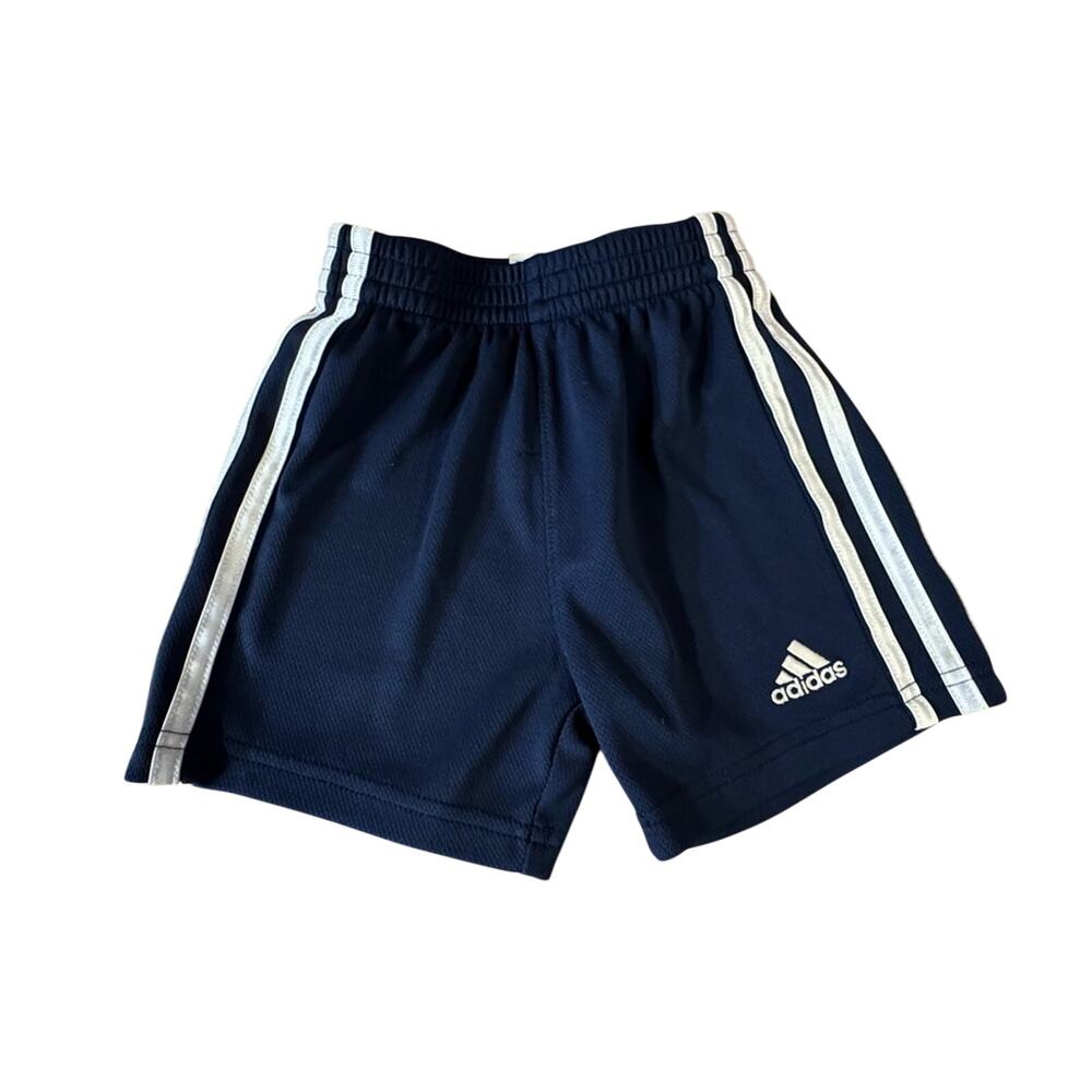 Adidas Kids Casual Lightweight Dark Blue Alethic Shorts with White Stripes 2T - Picture 1 of 6